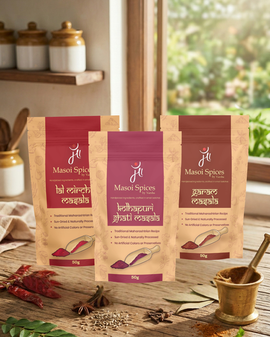 Masoi Kolhapuri Spice Combo | Authentic Kolhapuri Spice Pack | 3*50 g Masala Pack