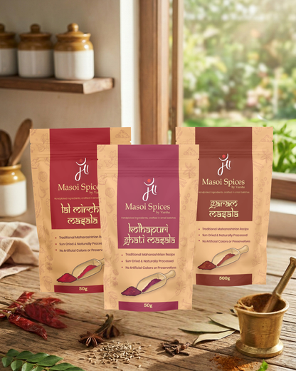 Masoi Kolhapuri Spice Combo | Authentic Kolhapuri Spice Pack | 3*50 g Masala Pack